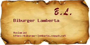 Biburger Lamberta névjegykártya
